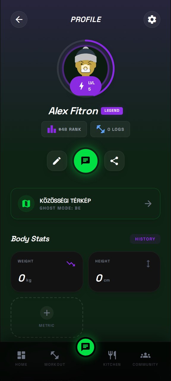 FITRON body stats screen